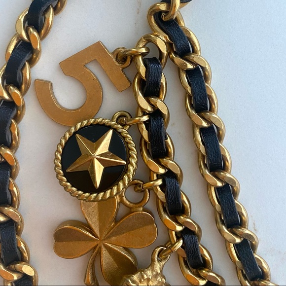 CHANEL Vintage Charm Leather Chain Belt Necklace - Picture 5 of 6